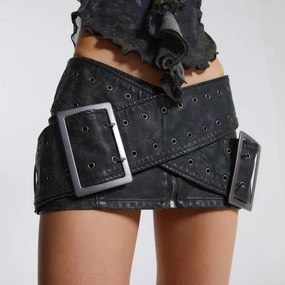 Retro Zipper High-Waist Skirt