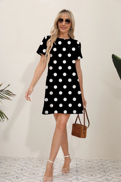 Latest Summer Fashion Floral Print Round Neck Dress