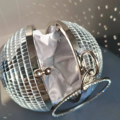 Reflective Disco Ball Party Clutch Wristlet