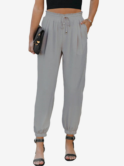 Pants Brick Red Lace Up Raised Waist Trousers