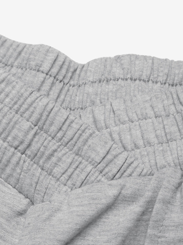 Pants Light Gray Polyester Layered Natural Waist Trousers