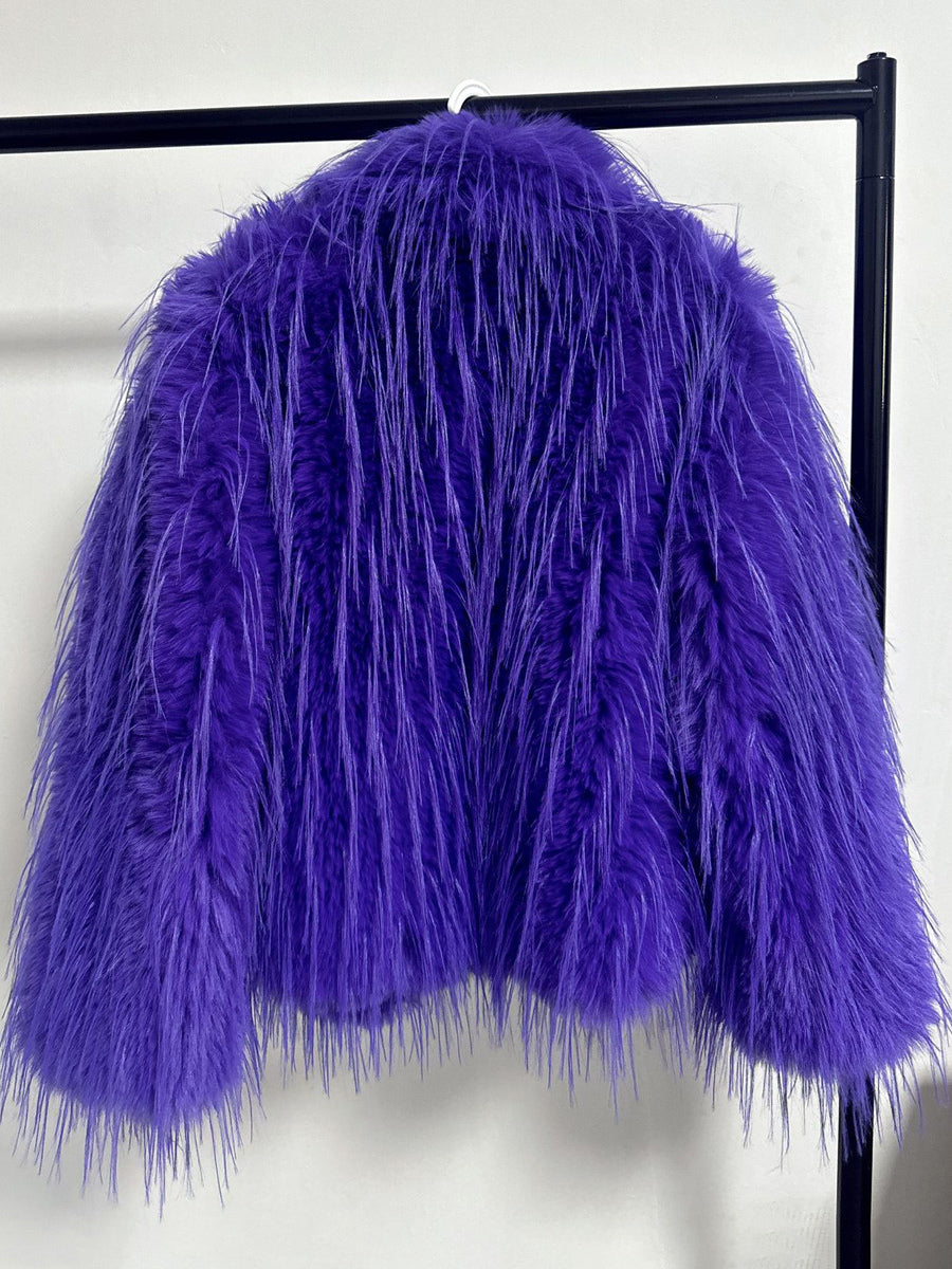 Fringed Faux Fur Coats Notched Lapel Eco-friendly Winter Jacket For Women 2026