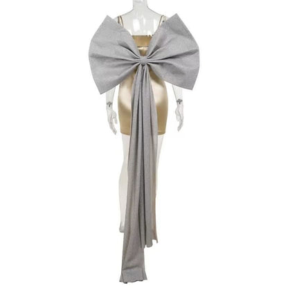 Bowknot applique glitter cami mini dress