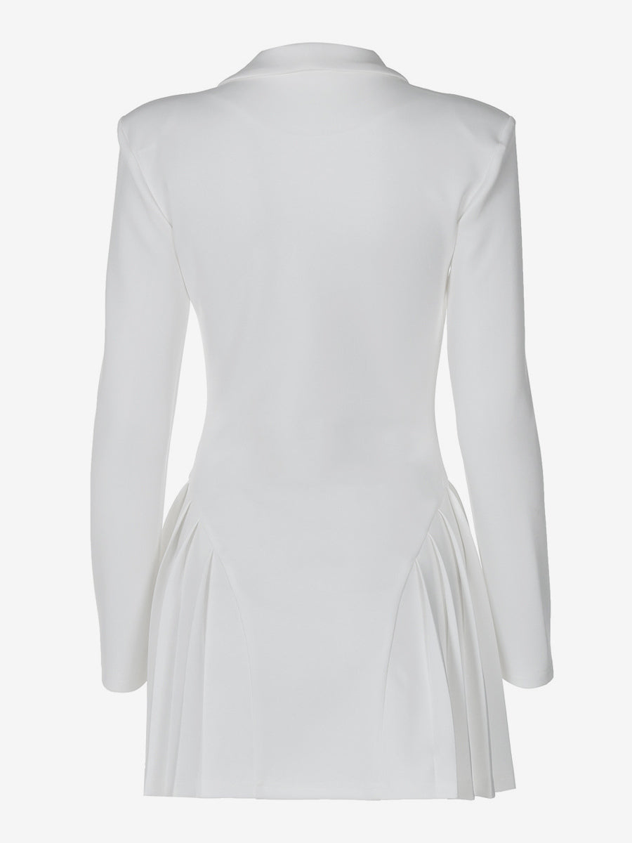Club Dress For Women V-Neck Sexy Long Sleeves Polyester White Sexy Dress