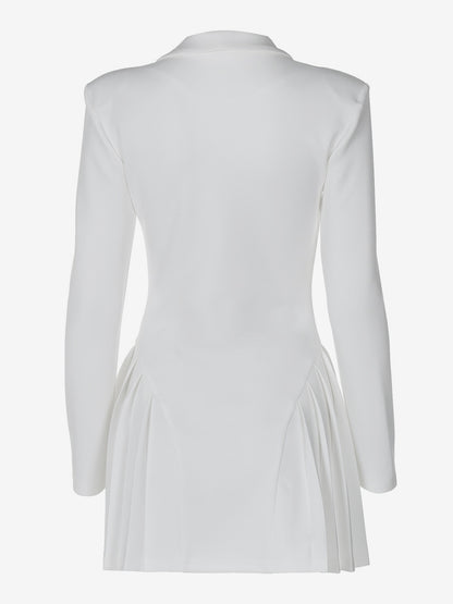 Club Dress For Women V-Neck Sexy Long Sleeves Polyester White Sexy Dress