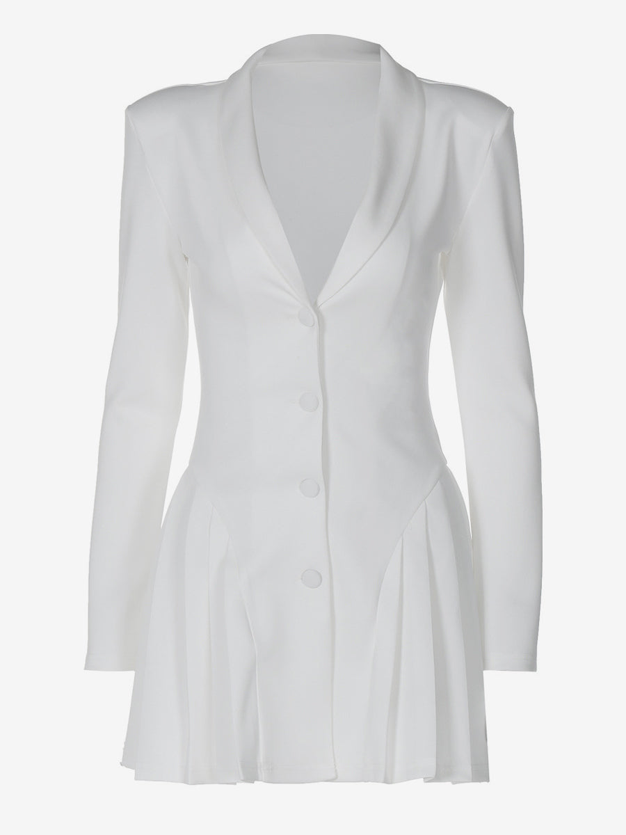 Club Dress For Women V-Neck Sexy Long Sleeves Polyester White Sexy Dress