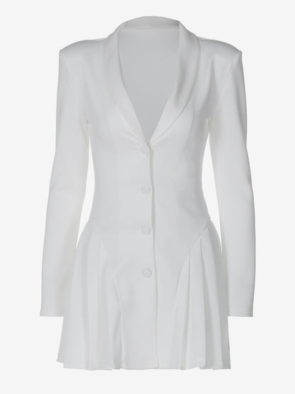 Club Dress For Women V-Neck Sexy Long Sleeves Polyester White Sexy Dress