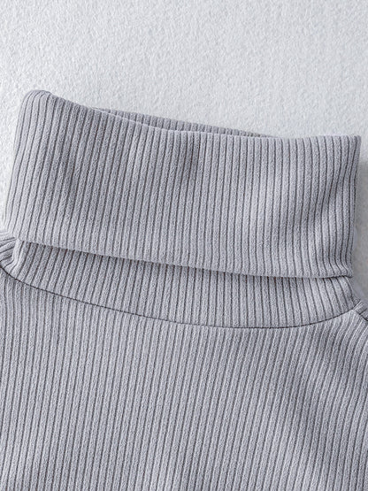 Knitted Dress For Women Comfy Polyester Long Sleeves High Collar