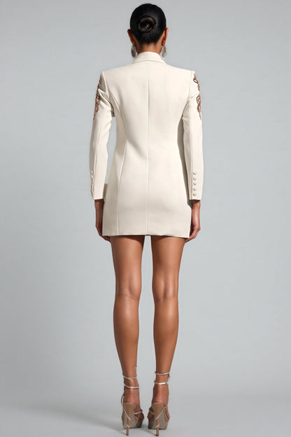 Zale Long Sleeve V-Neck Sequin Mini Dress