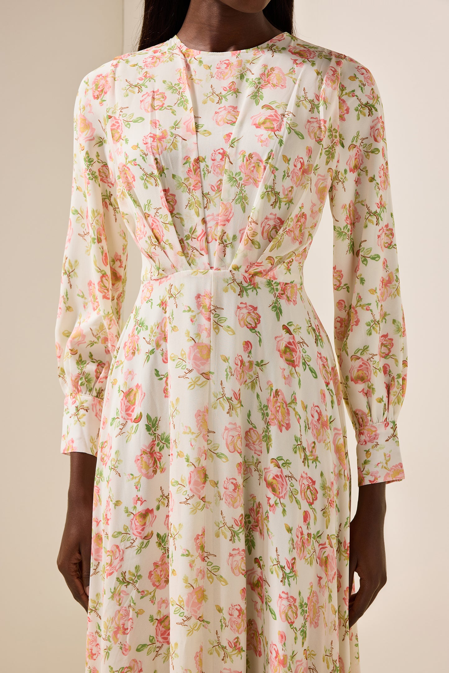 Chiffon Floral Long Sleeve Maxi Dress