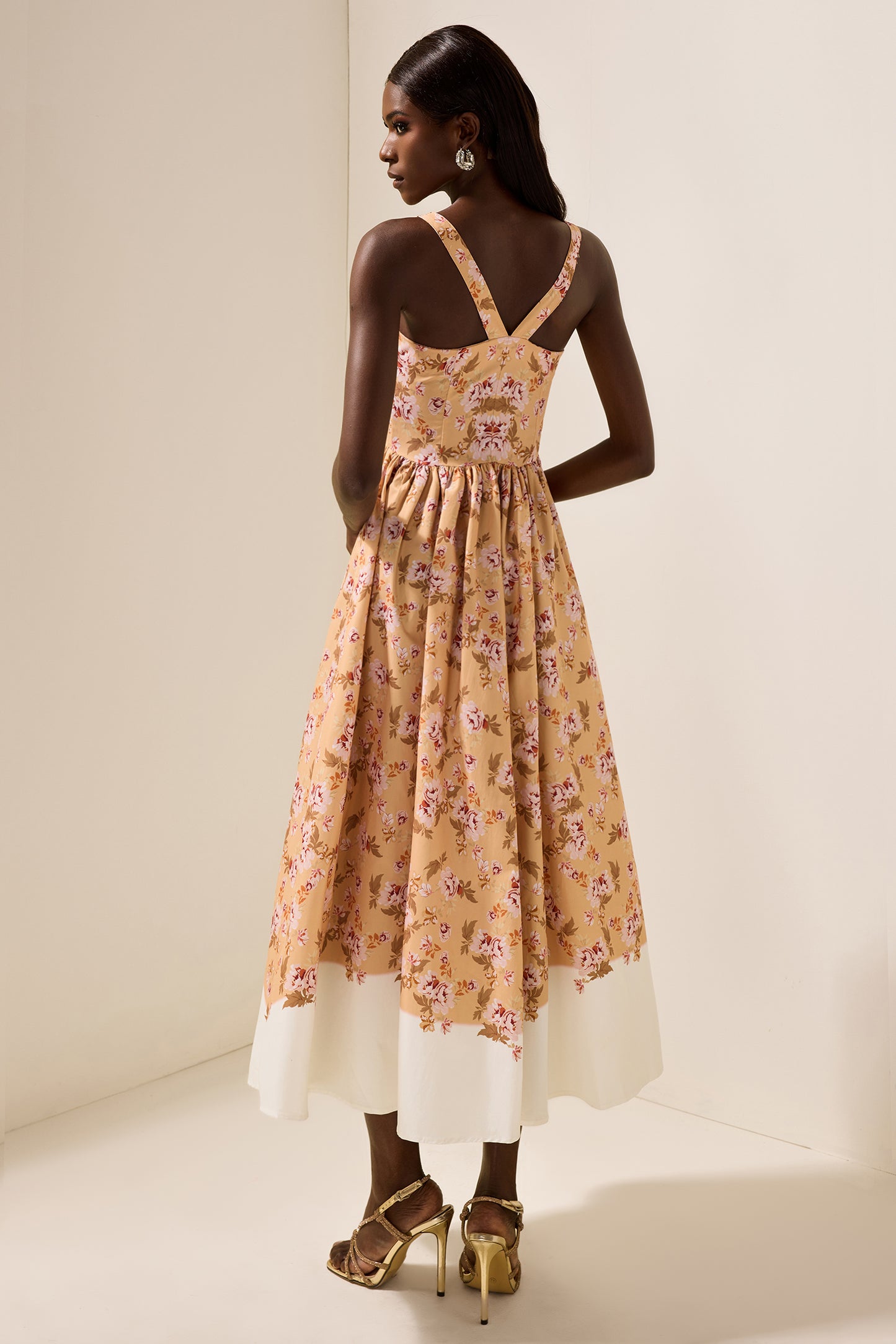 Floral Sleeveless Slip Midi Dress