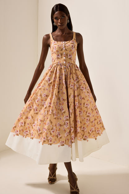 Floral Sleeveless Slip Midi Dress