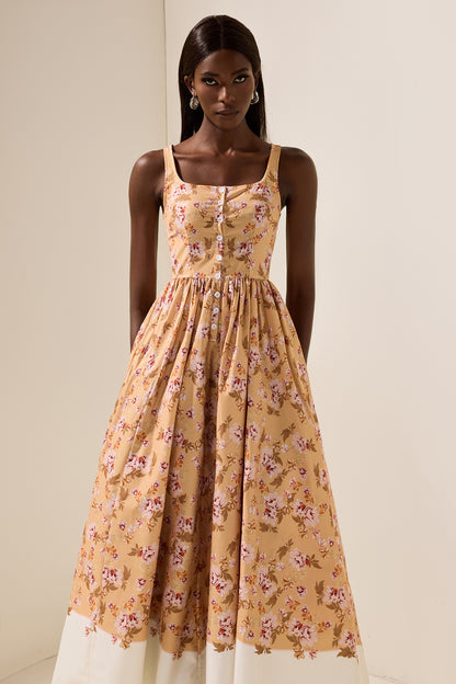 Floral Sleeveless Slip Midi Dress