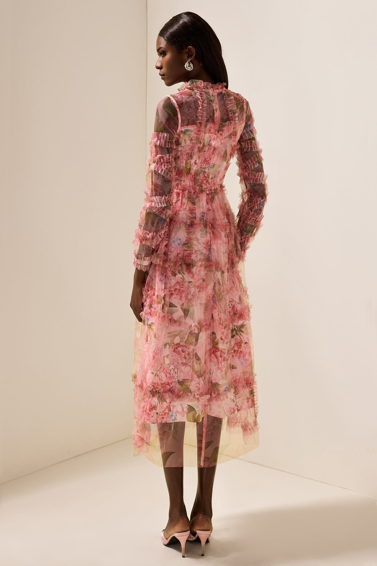 Floral Ruffle Tiered Midi Dress