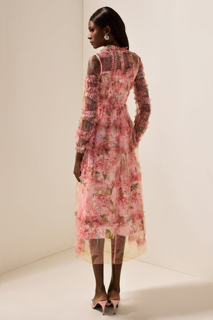 Floral Ruffle Tiered Midi Dress