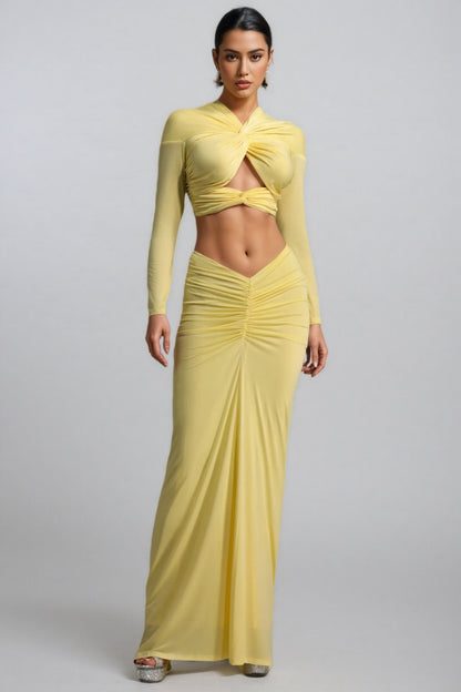 Raelse Long Sleeve Twisted Maxi Dress