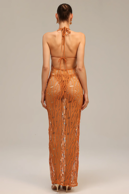 Zimino Orange Cutout Bikini Three Piece Set
