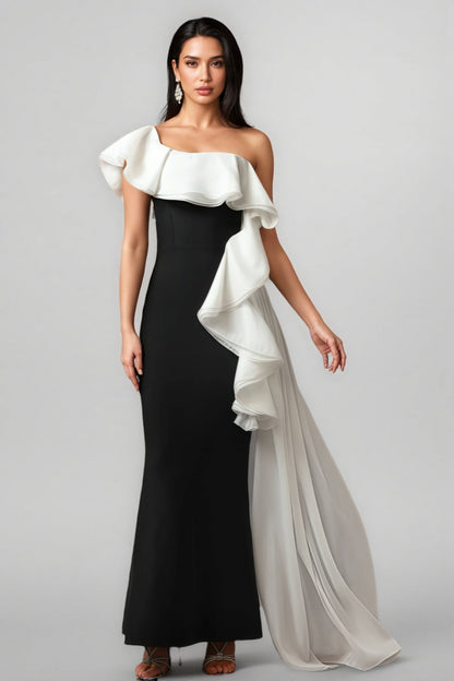 Wanie Off-The-Shoulder Flounce Bandage Maxi Dress