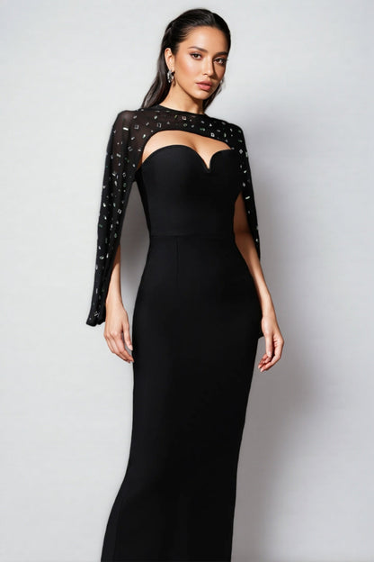 Trudie V-Neck Sleeveless Diamond Maxi Dress