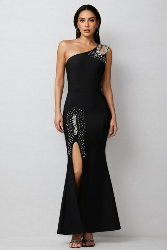 Eloise Sleeveless Diamond Slit Bandage Maxi Dress