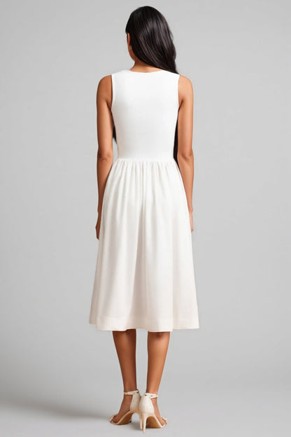 Jiusi Square Collar Halter Butterfly Midi Dress