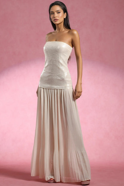 Eyola Sleeveless Sequin Maxi Dress