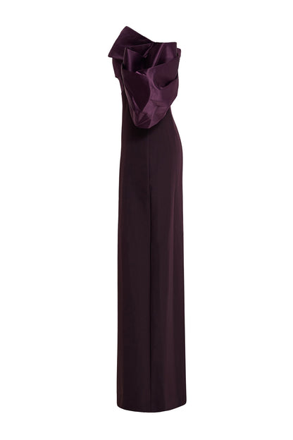 Satin Splicing Off-Shoulder Midi Dress