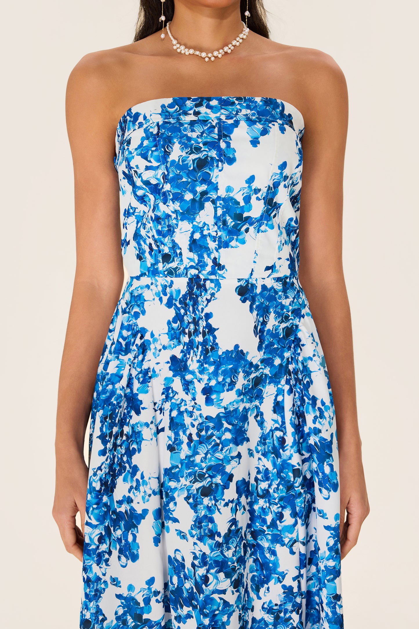 Floral Off-Shoulder Sleeveless Midi Dress