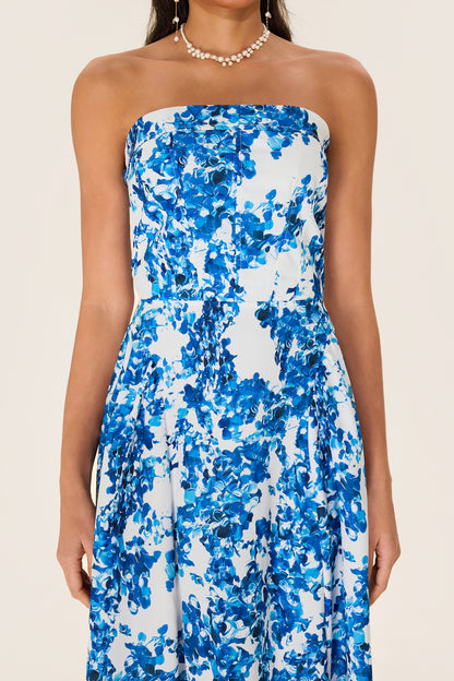 Floral Off-Shoulder Sleeveless Midi Dress