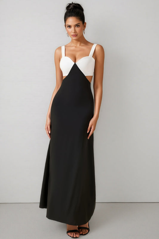 Garin Square Neck Cut-Out Midi Dress
