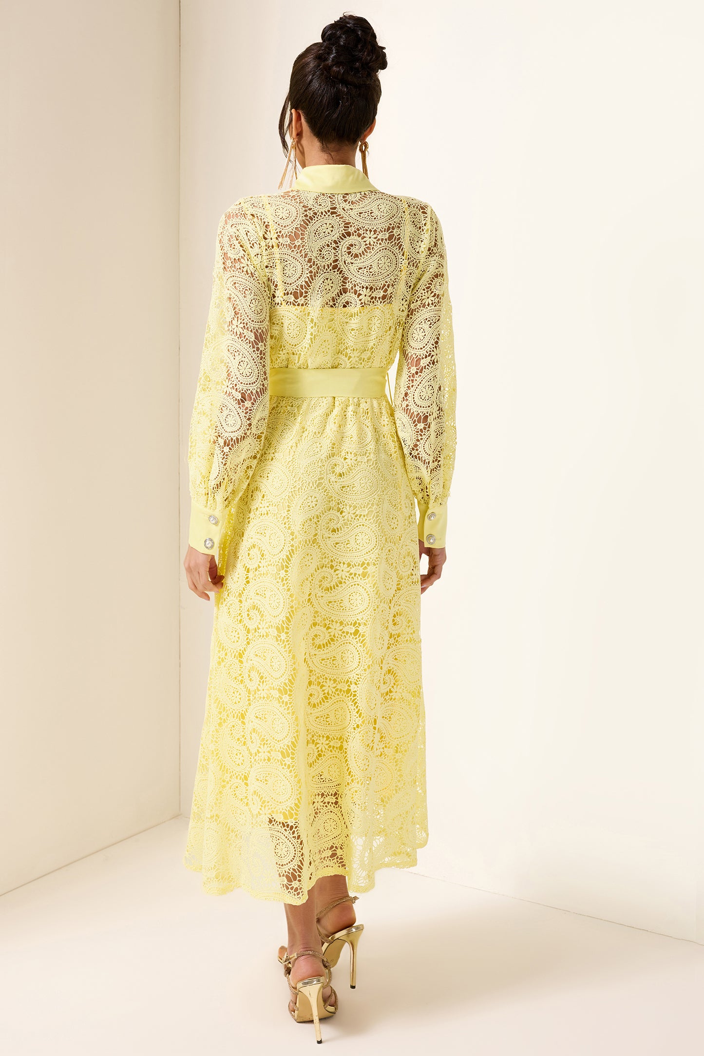 Solid Embroidered Pocket Midi Dress