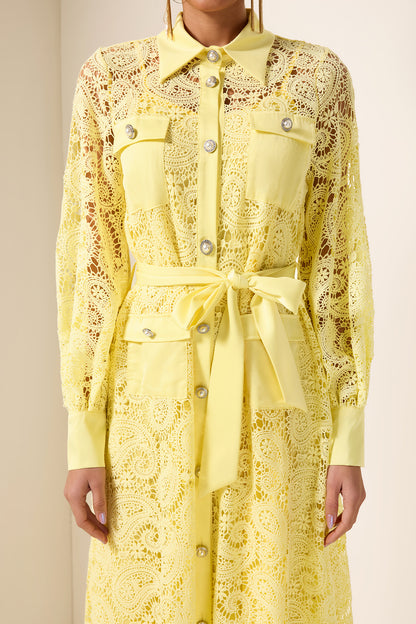 Solid Embroidered Pocket Midi Dress