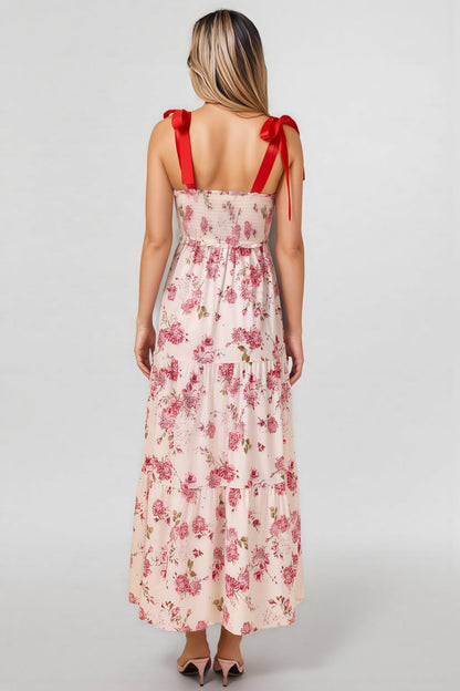 Barbsd Red Floral Maxi Dress