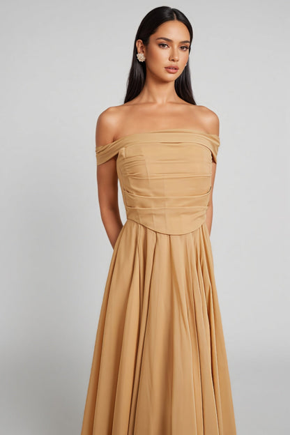 Callad Strapless Fishbone Maxi Dress