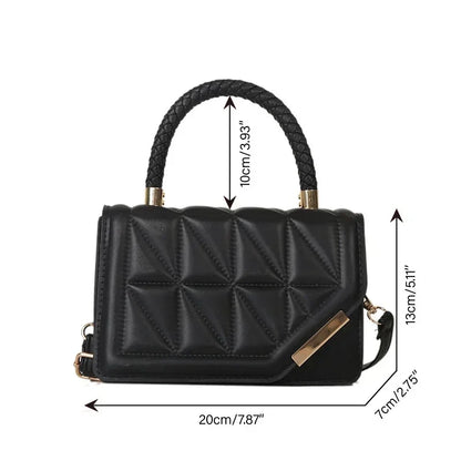 Plaid PU Leather Designer Small Crossbody Handbag