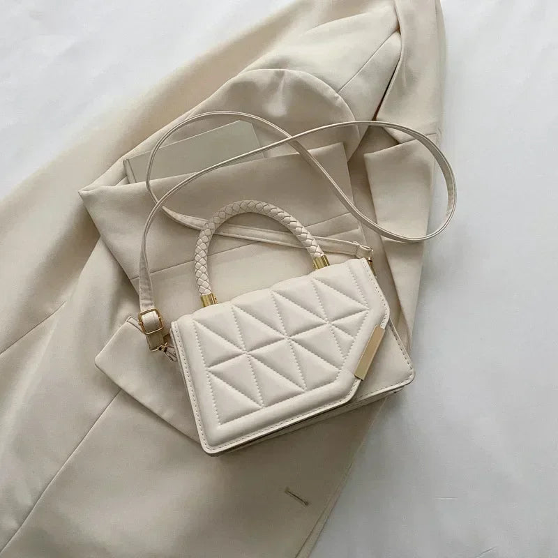 Plaid PU Leather Designer Small Crossbody Handbag