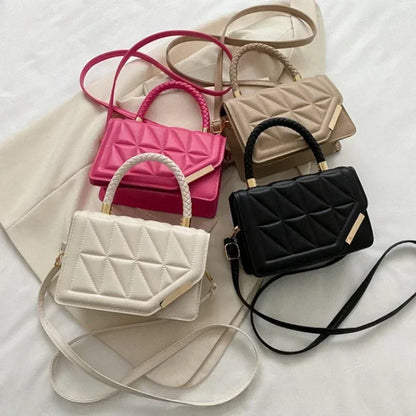 Plaid PU Leather Designer Small Crossbody Handbag