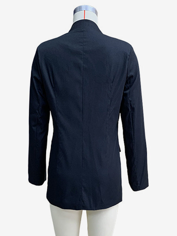 Classic Black Blazer Jacket For Women V-neck One Button Slim Fit Spring Outerwear 2026