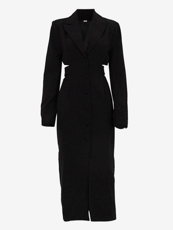 Cutout Blazer Dress Long Sleeve Spring Midi Dress For Women 2026