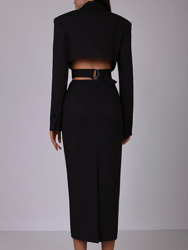 Cutout Blazer Dress Long Sleeve Spring Midi Dress For Women 2026