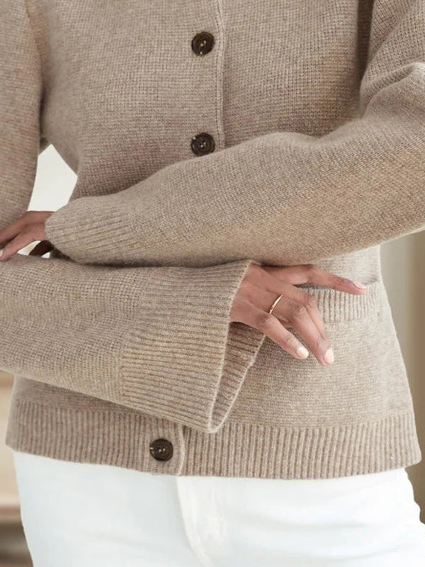 Crew Neck Knitted Cardigan Spring Casual Tops For Women 2026