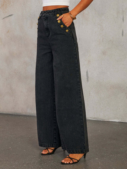 Denim Two Piece Co-ord Set Button-up Vest And Straight Jeans Summer Outfit For Women 2026