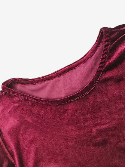 Elegant Velvet Mini Dress With Ruffle Hem Long Sleeve Bodycon Dress For Women 2026