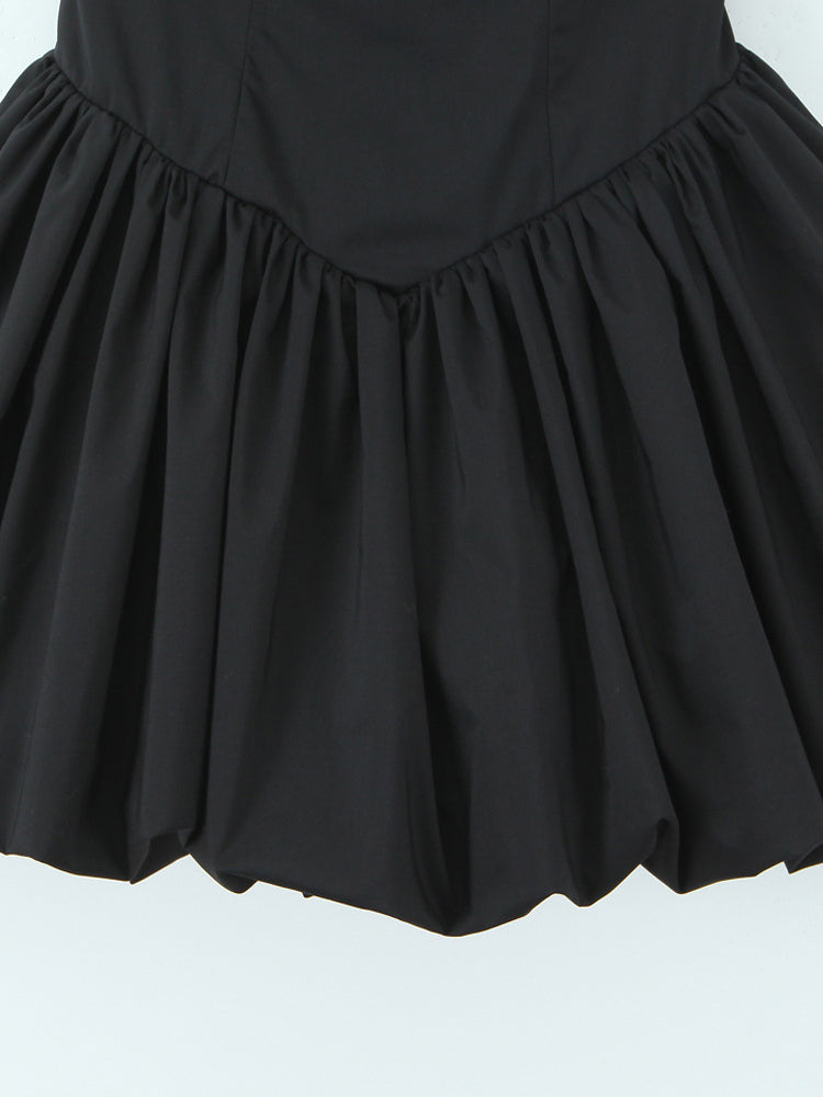 Halter Mini Dress In Black Square Neck A-Line Sexy Birthday Party Dress For Women 2026