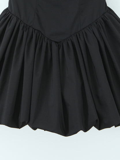 Halter Mini Dress In Black Square Neck A-Line Sexy Birthday Party Dress For Women 2026
