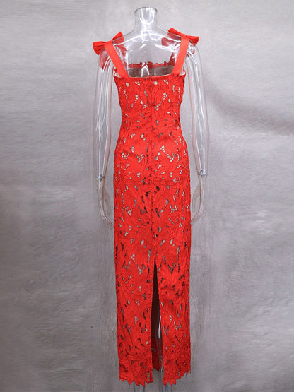 Bodycon Long Dress With Bow Straps Summer Long Party Dress For Women 2026