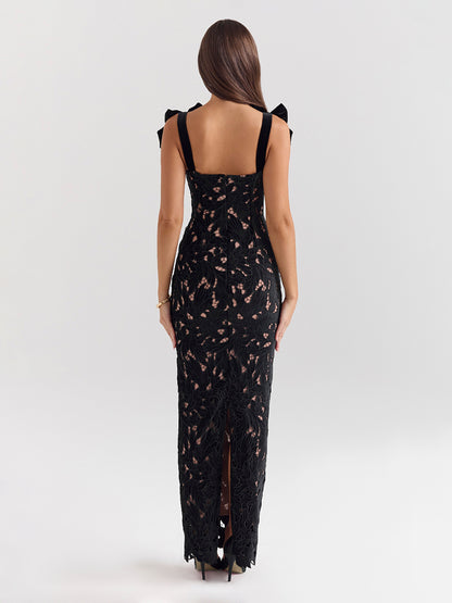Bodycon Long Dress With Bow Straps Summer Long Party Dress For Women 2026