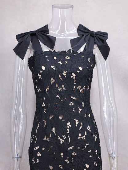 Bodycon Long Dress With Bow Straps Summer Long Party Dress For Women 2026