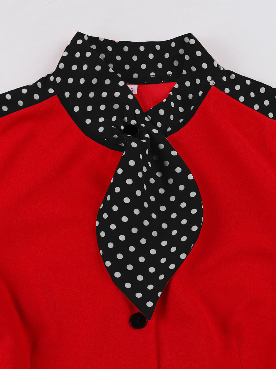Retro Polka Dot Shirt Dress With Tie And Belt Vintage Inspired Midi Dress For Women 2026