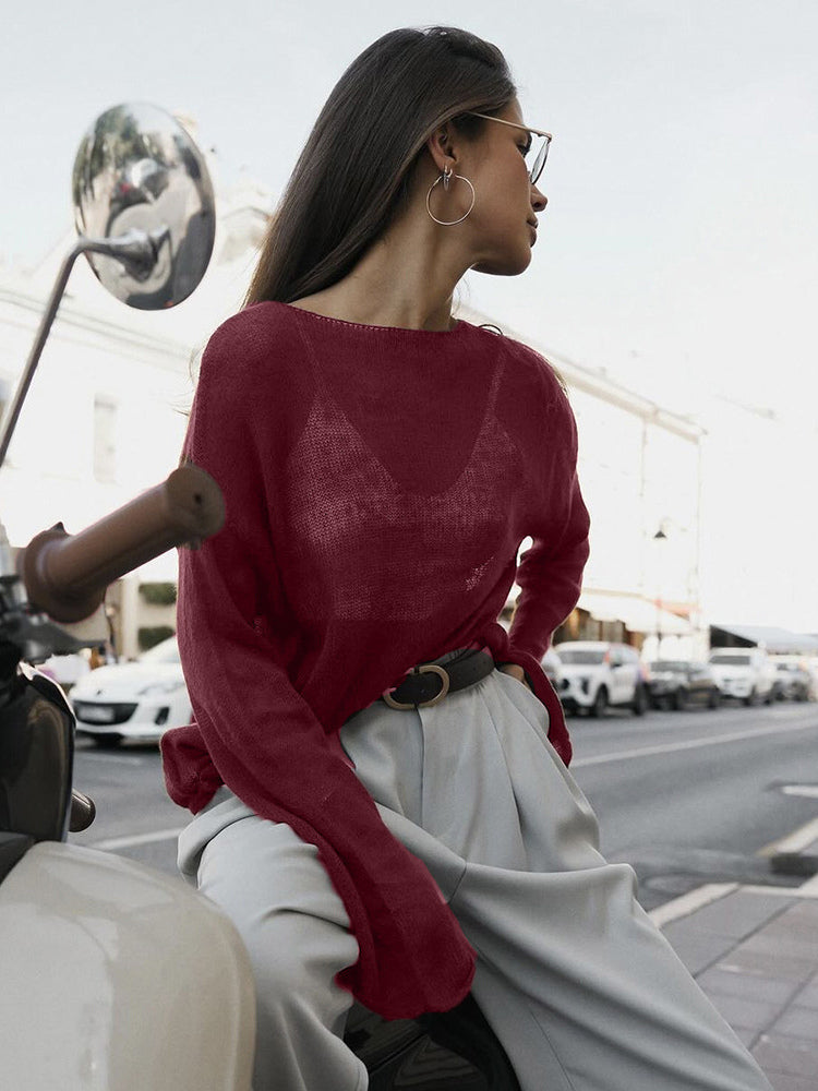 Casual Long-Sleeve Knit Top For Women 2026